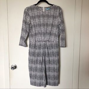 J. McLaughlin Black and White Patterned Sheath